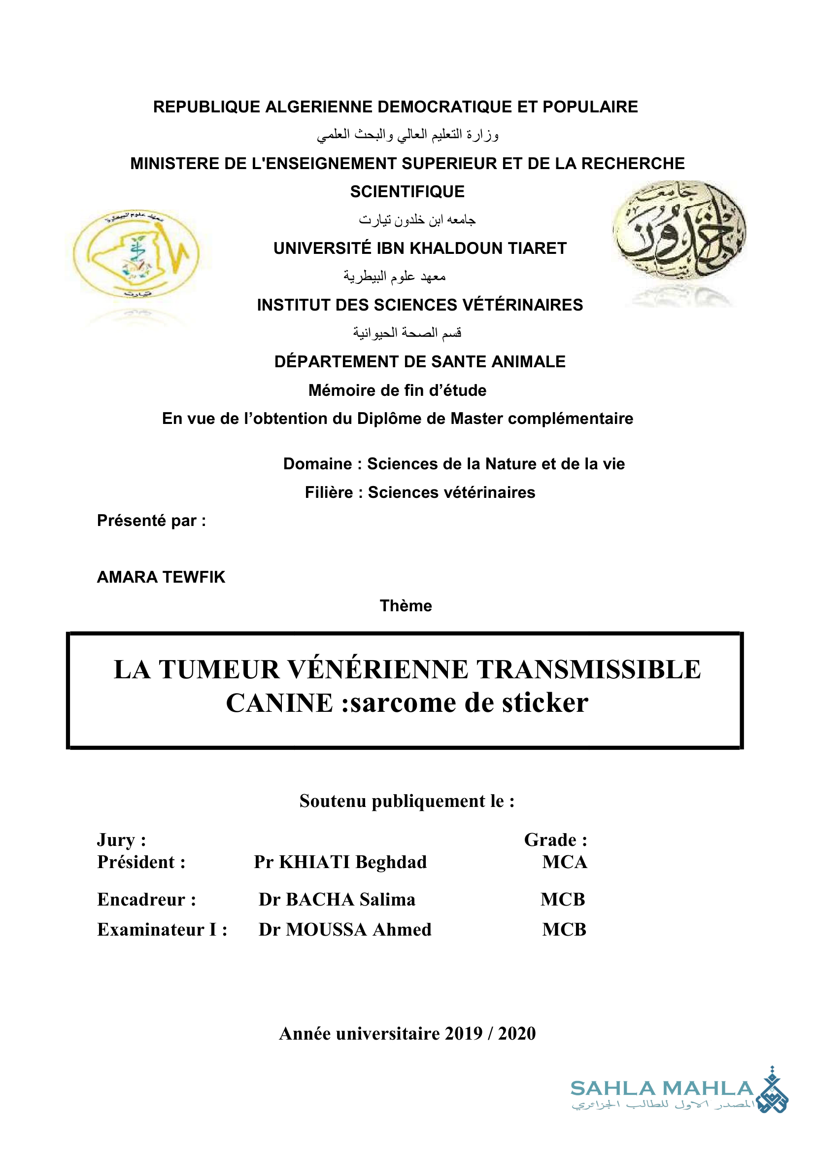 LA TUMEUR VÉNÉRIENNE TRANSMISSIBLE CANINE : sarcome de sticker