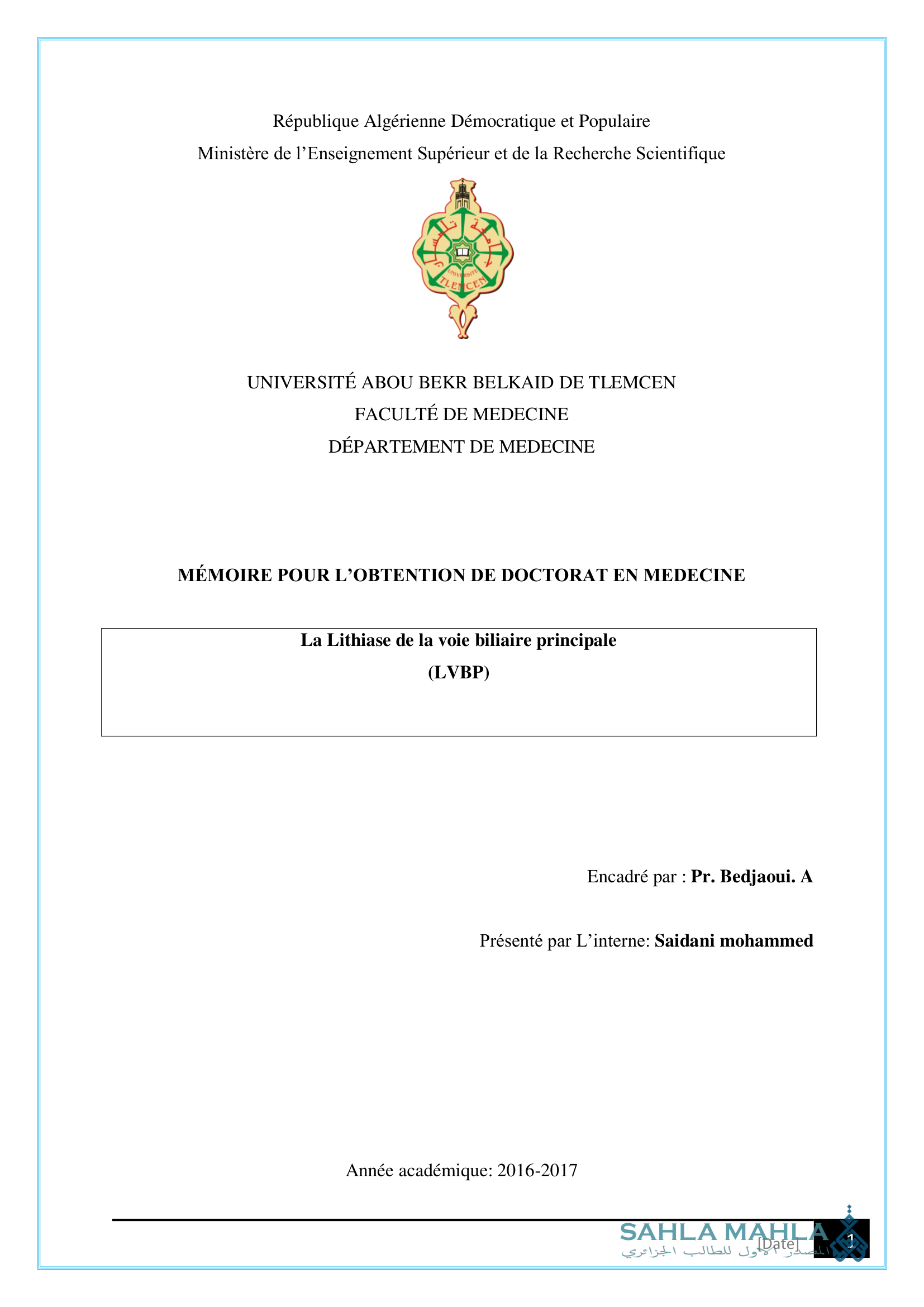 La Lithiase de la voie biliaire principale (LVBP)