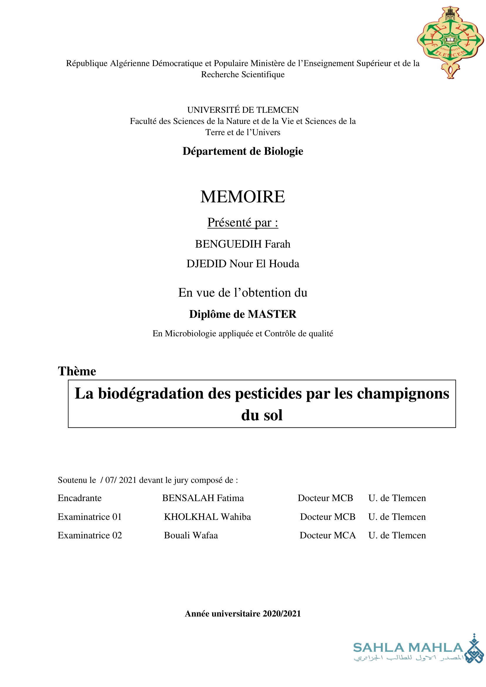 La biodégradation des pesticides par les champignons du sol