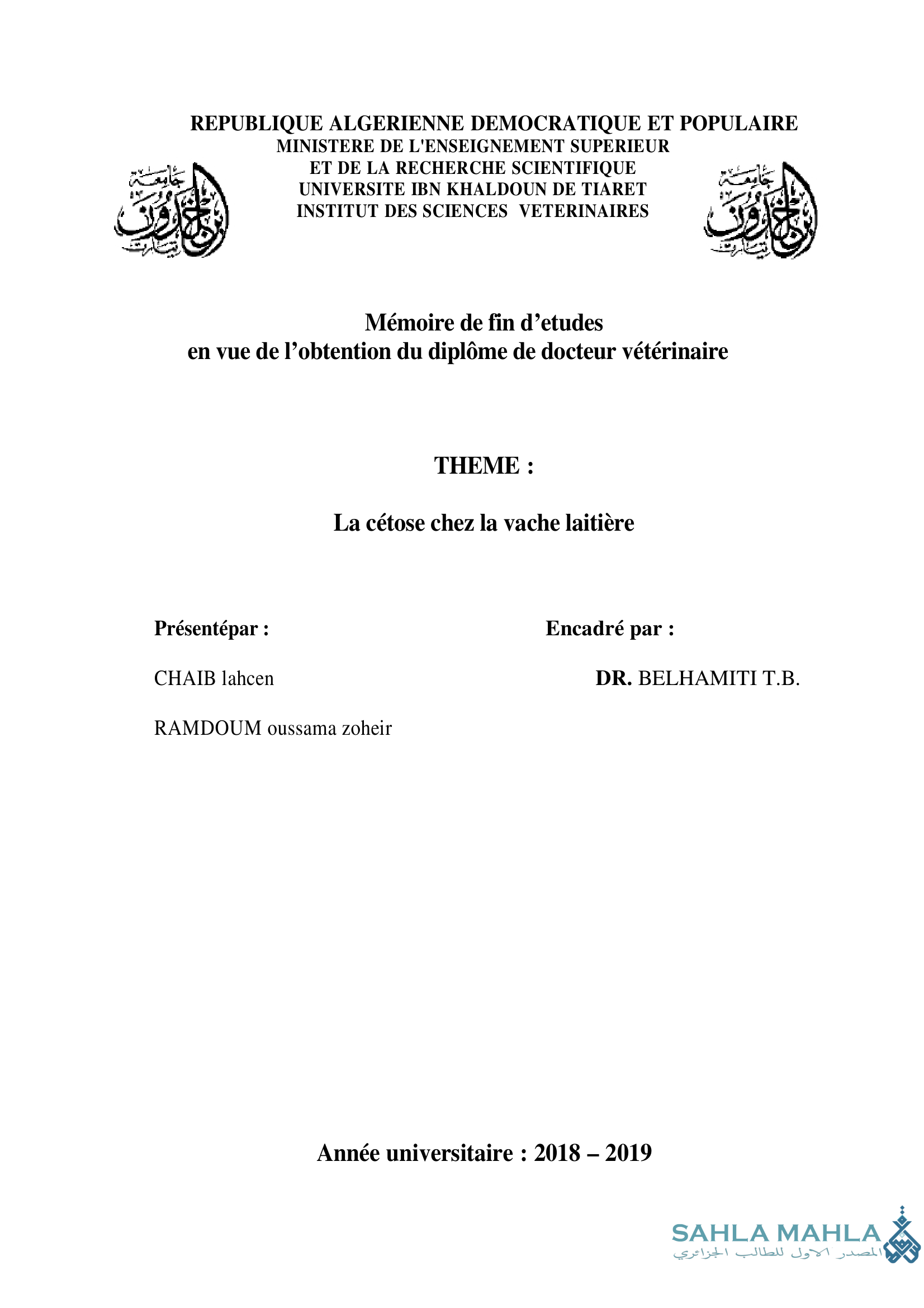 La cétose chez la vache laitière