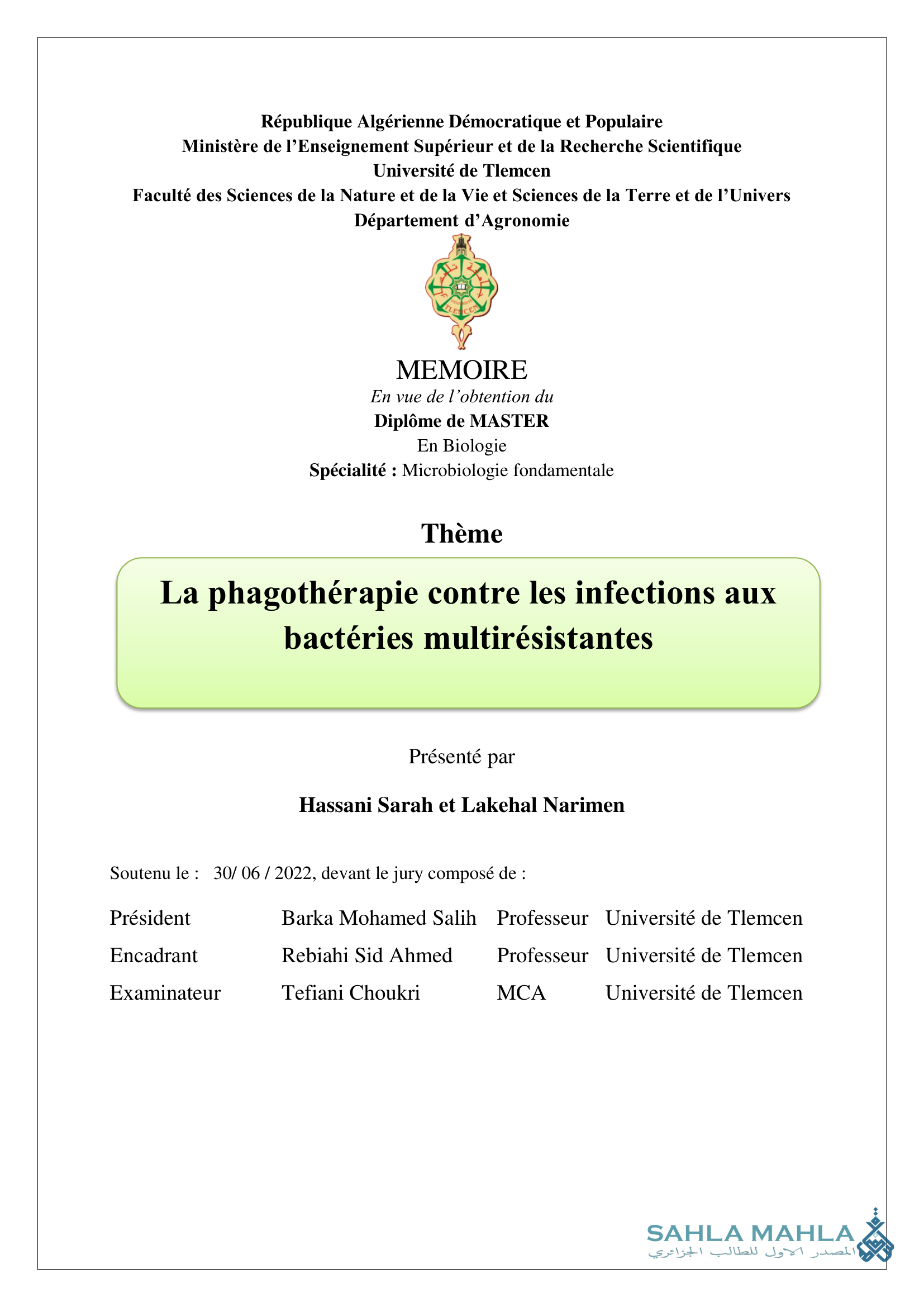 La phagothérapie contre les infections aux bactéries multirésistantes