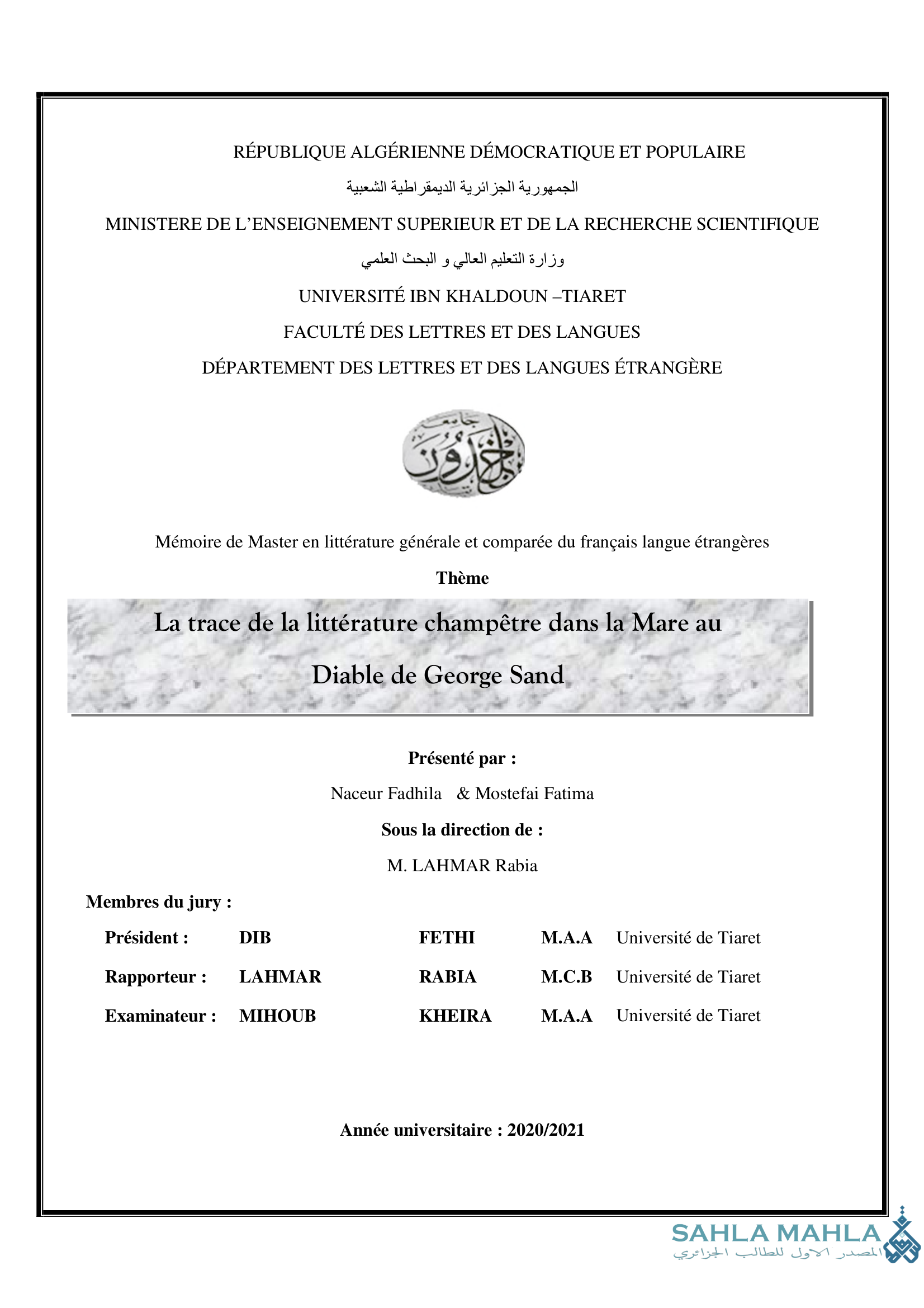 La trace de la littérature champêtre dans la Mare au Diable de George Sand