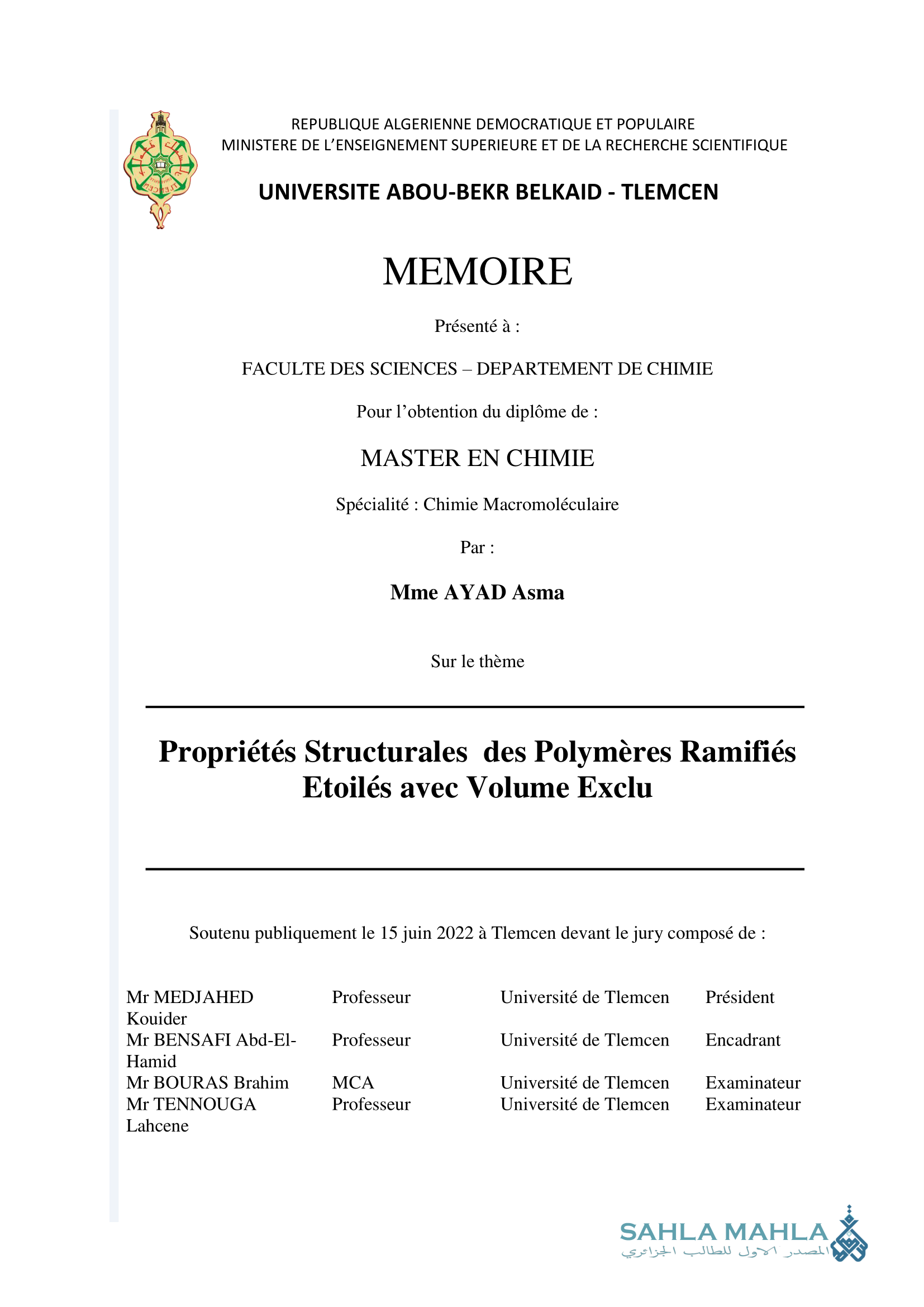 Propriétés Structurales des Polymères Ramifiés Etoilés avec Volume Exclu