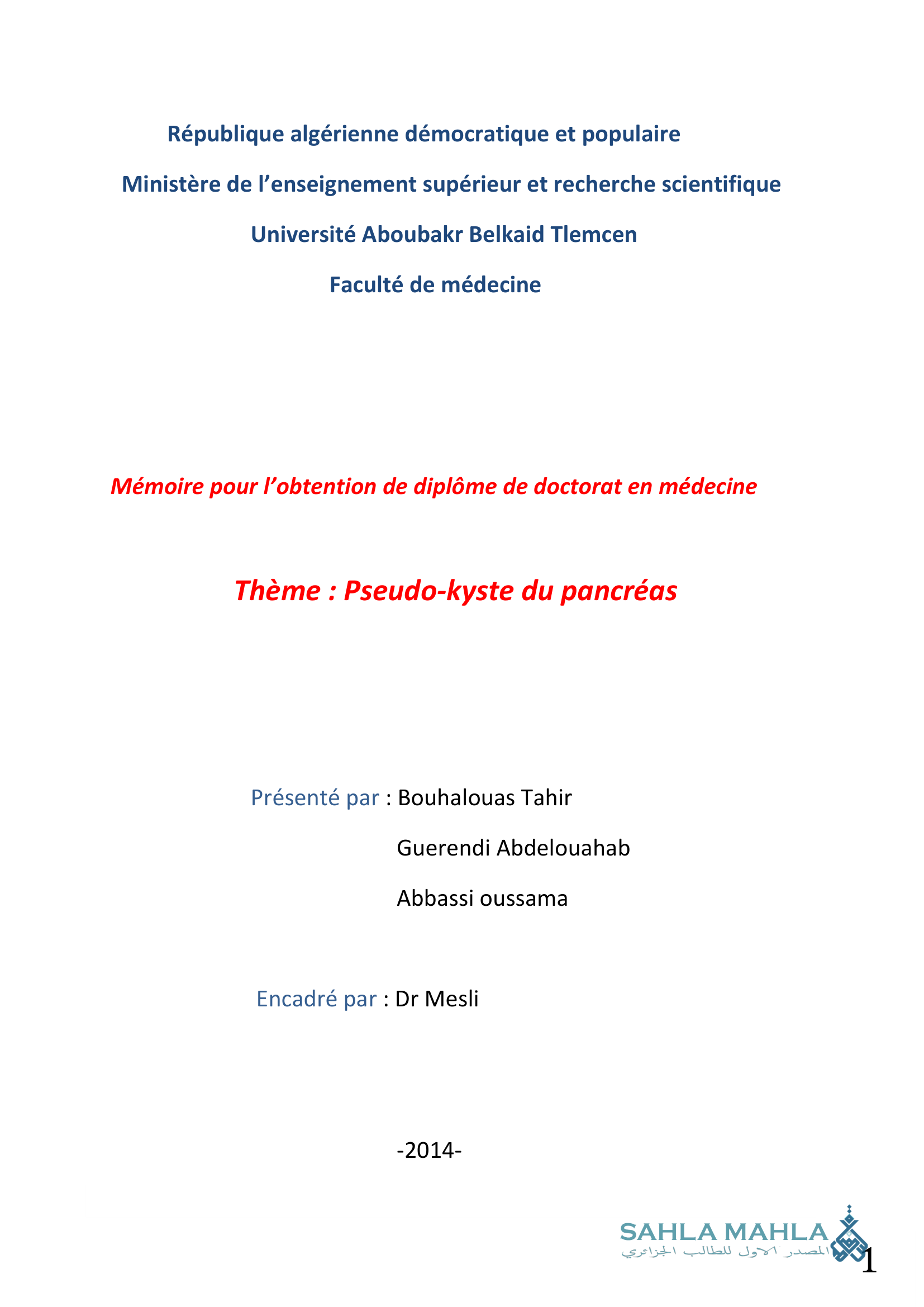 Pseudo-kyste du pancréas