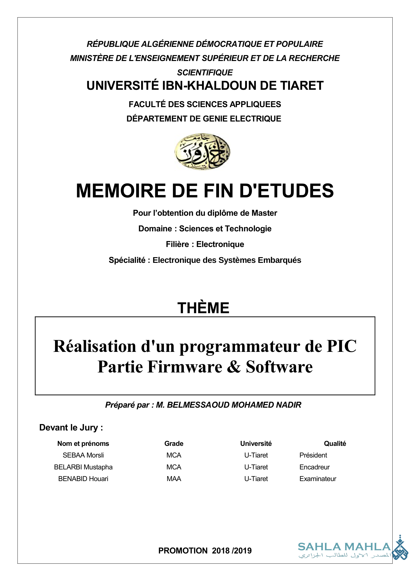 Réalisation d'un programmateur de PIC Partie Firmware & Software