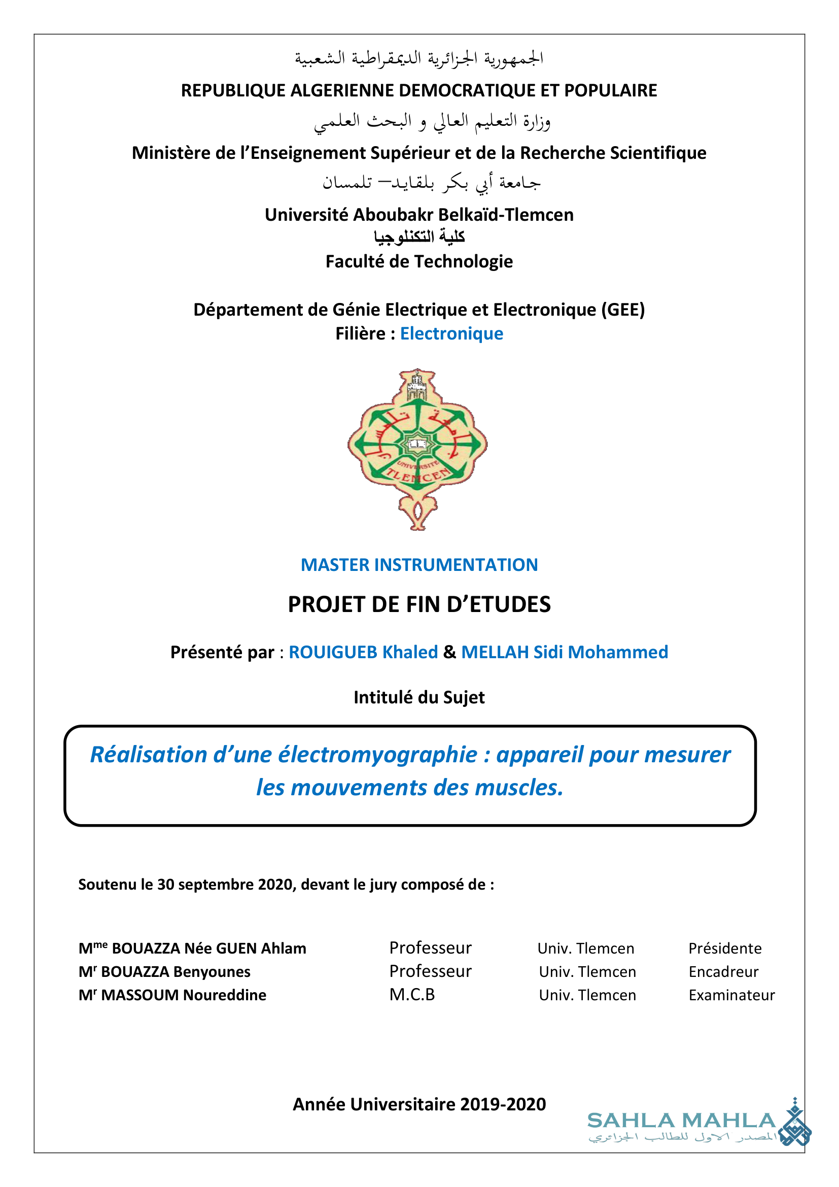 Réalisation d'une électromyographie: appareil pour mesurer les mouvements des muscles.