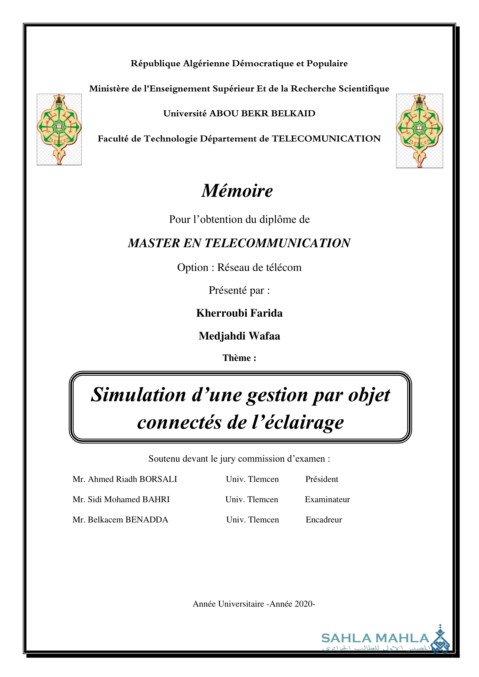 Simulation d'une gestion par objet connectés de l'éclairage