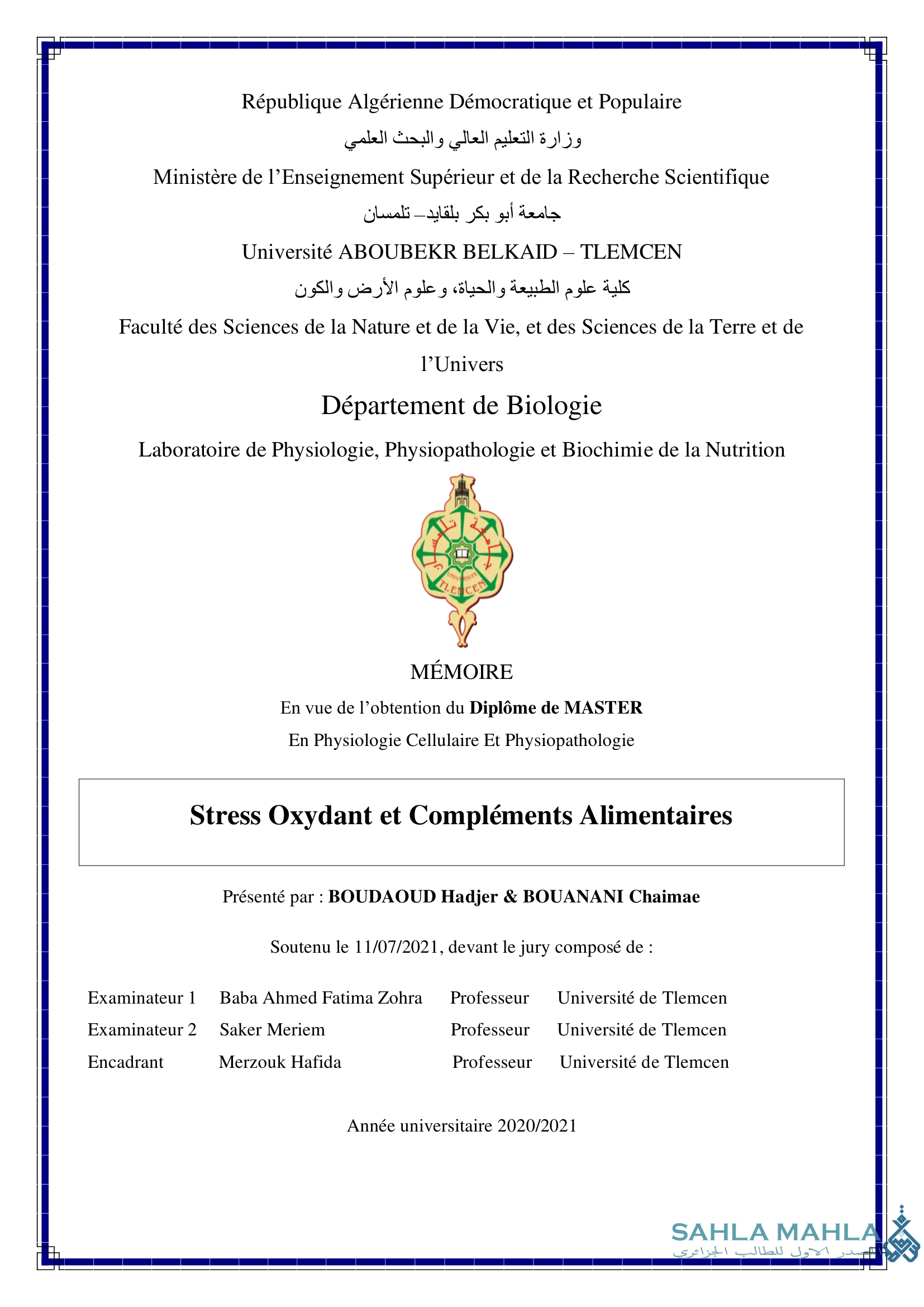 Stress Oxydant et Compléments Alimentaires