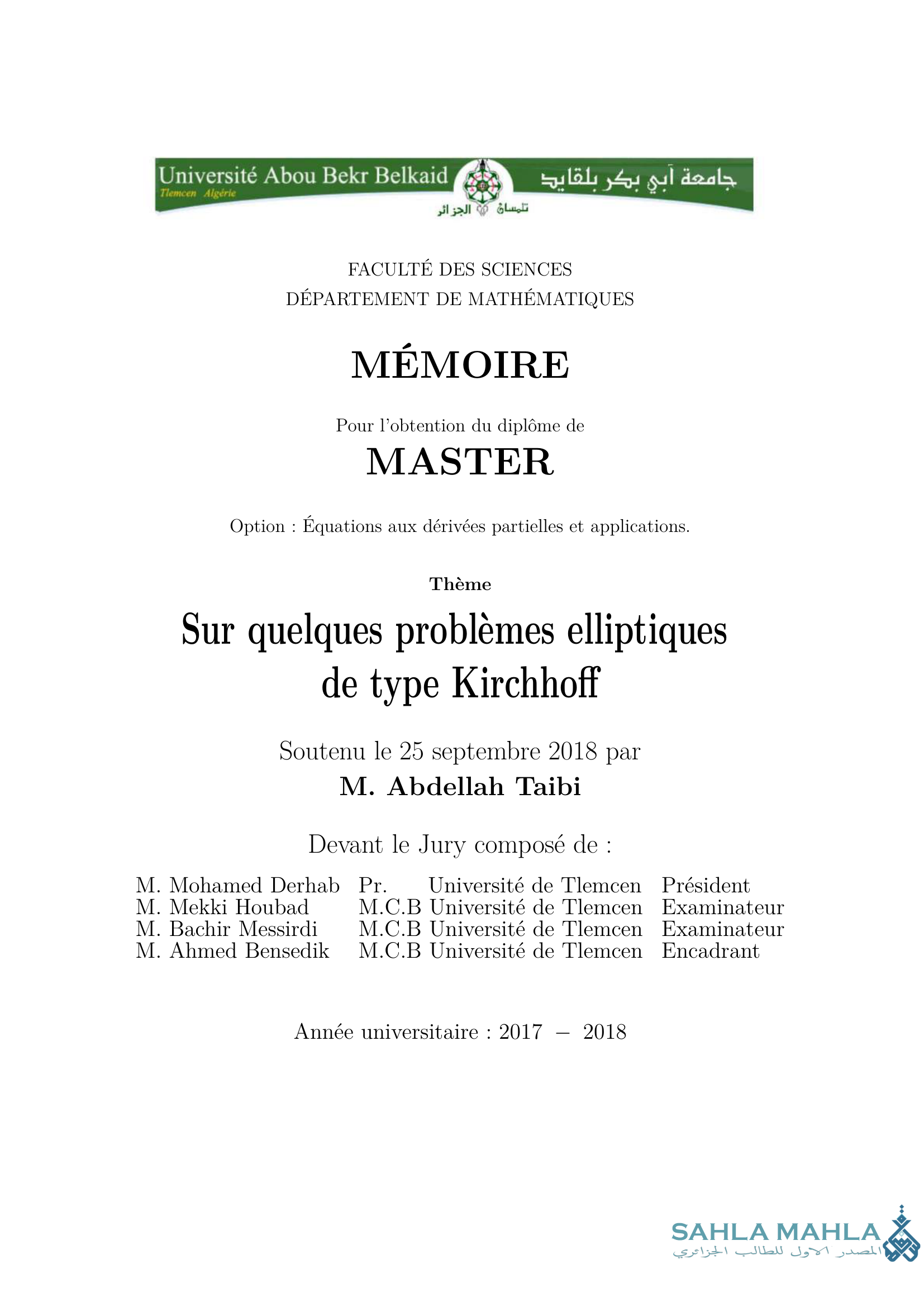 Sur quelques problèmes elliptiques de type Kirchhoff