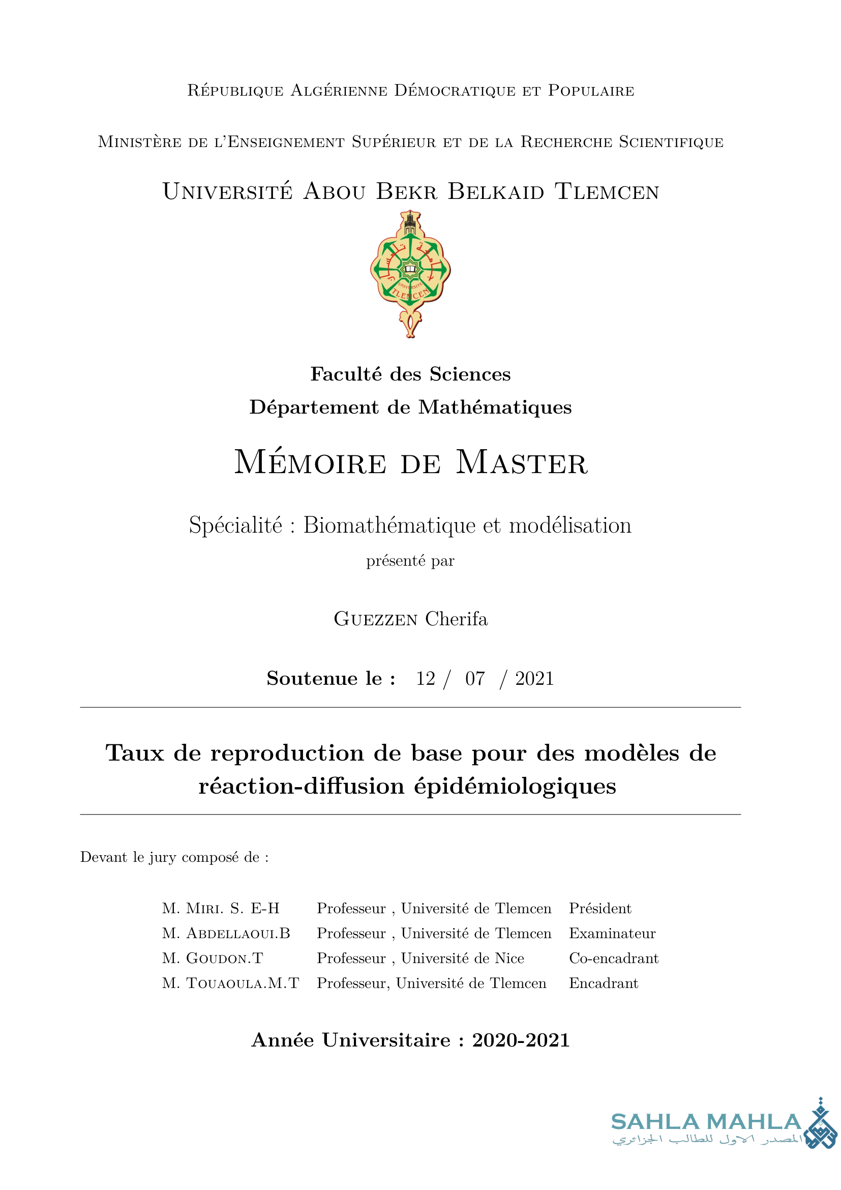 Taux de reproduction de base pour des modèles de réaction-diffusion épidémiologiques