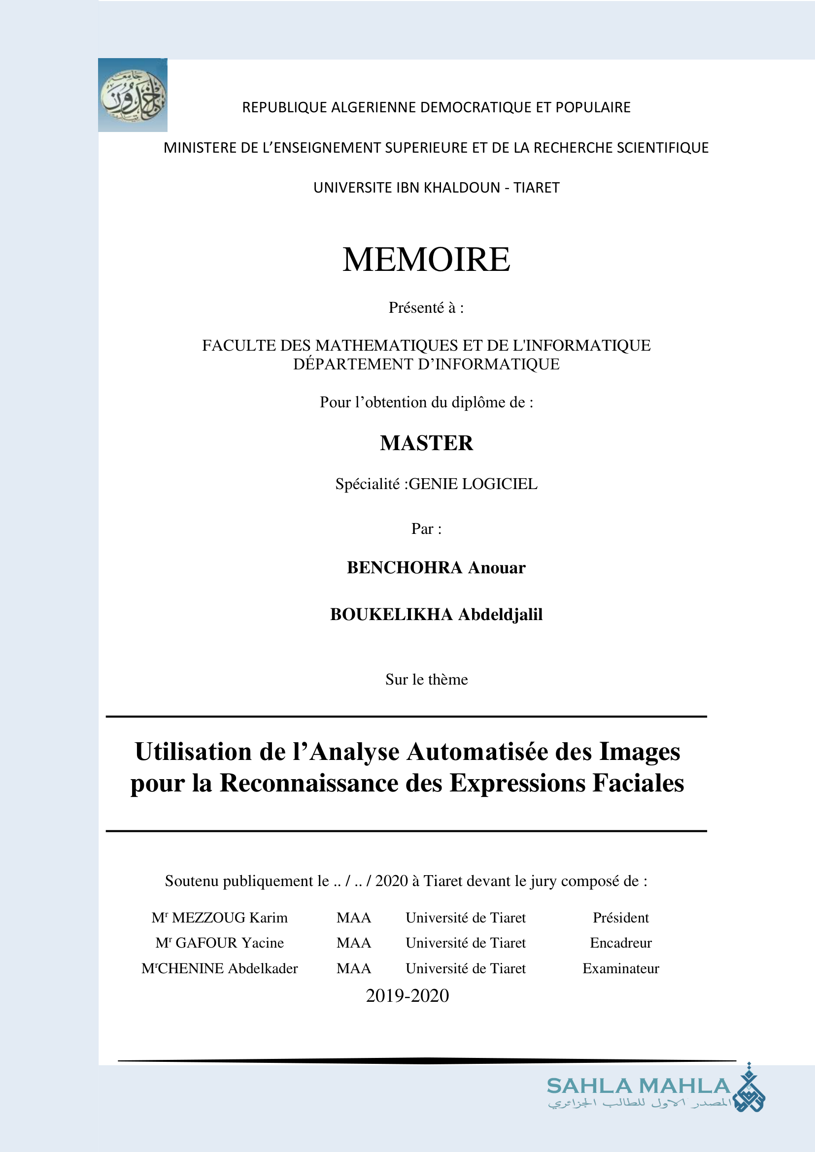 Utilisation de l'Analyse Automatisée des Images pour la Reconnaissance des Expressions Faciales