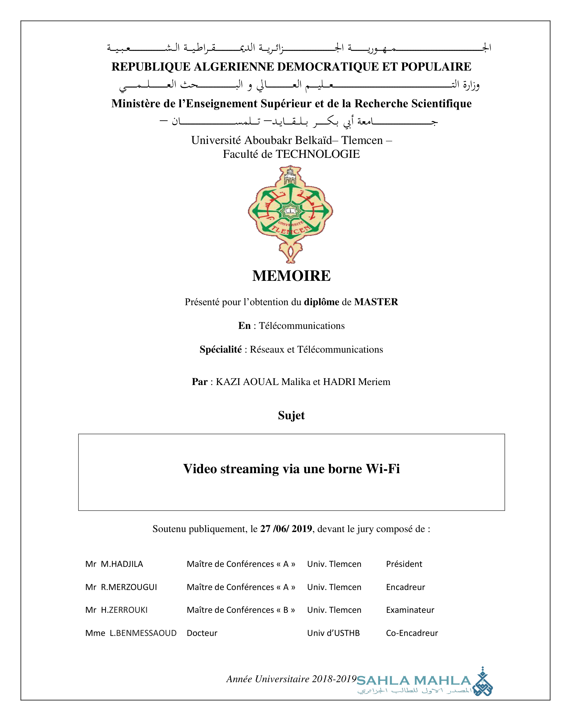 Video streaming via une borne Wi-Fi