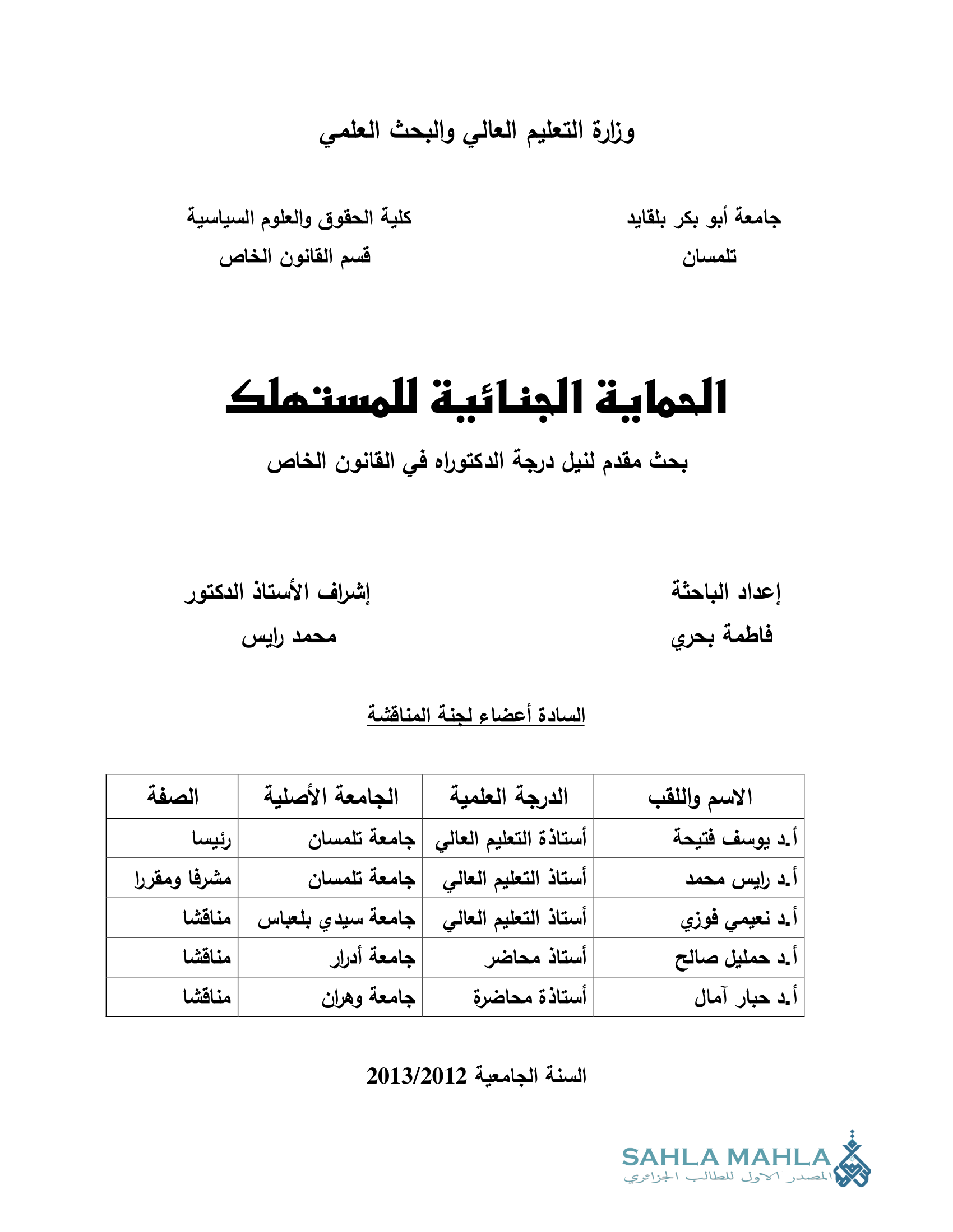 الحماية الجنائية للمستهلك