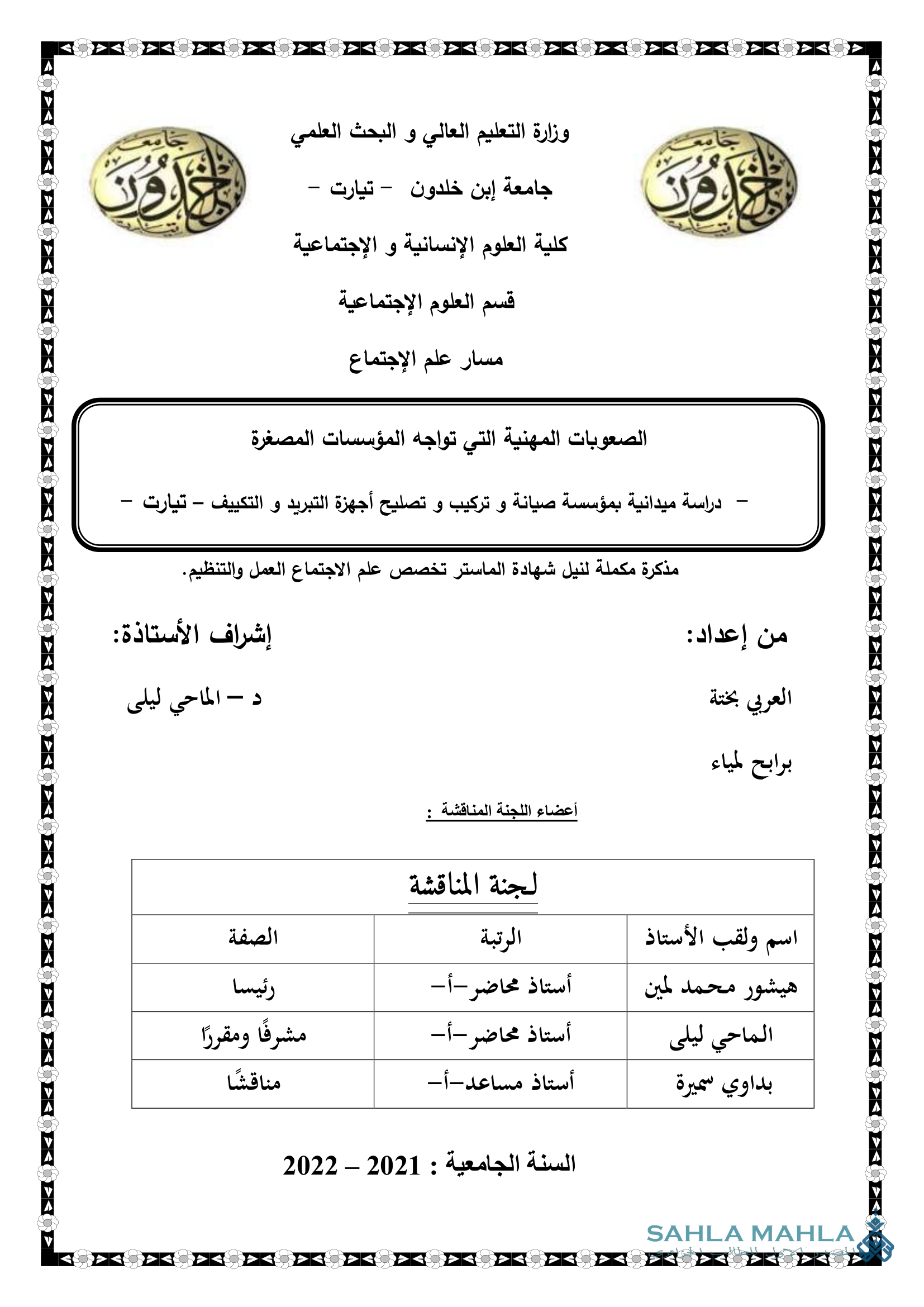 الصعوبات المهنية التي تواجه المؤسسات المصغرة