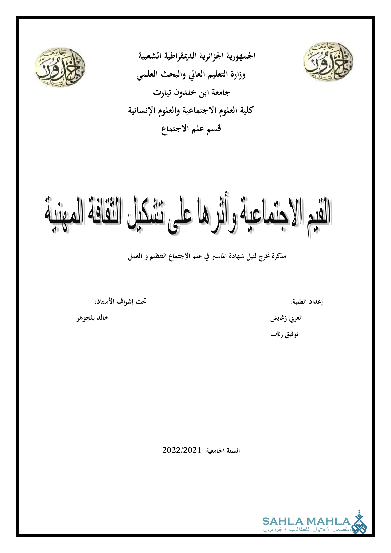 القيم الاجتماعية وأثرها على تشكيل الثقافة المهنية