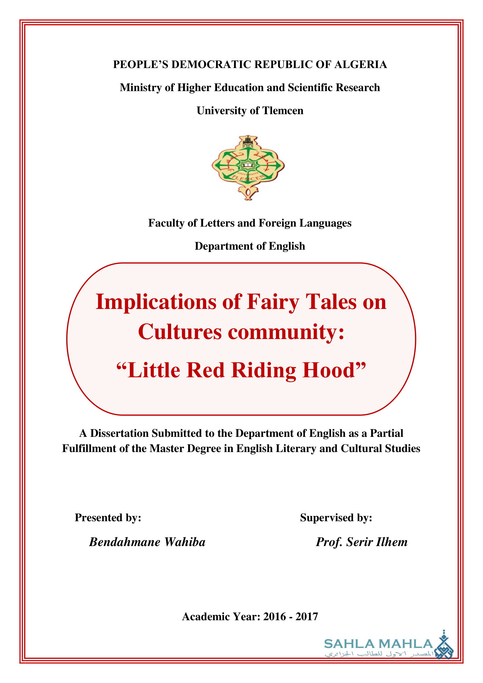 Implications of Fairy Tales on Cultures community: 