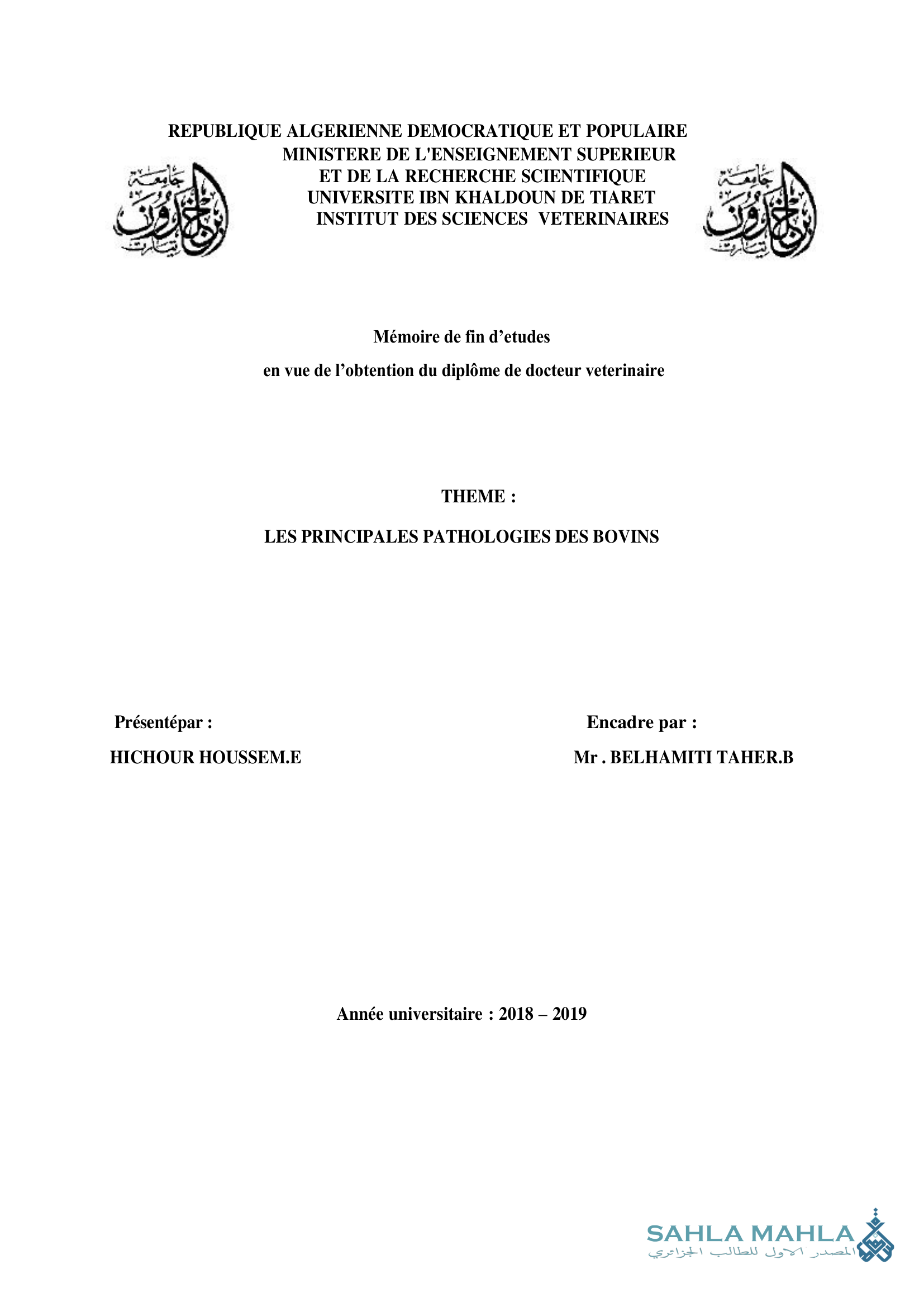 LES PRINCIPALES PATHOLOGIES DES BOVINS