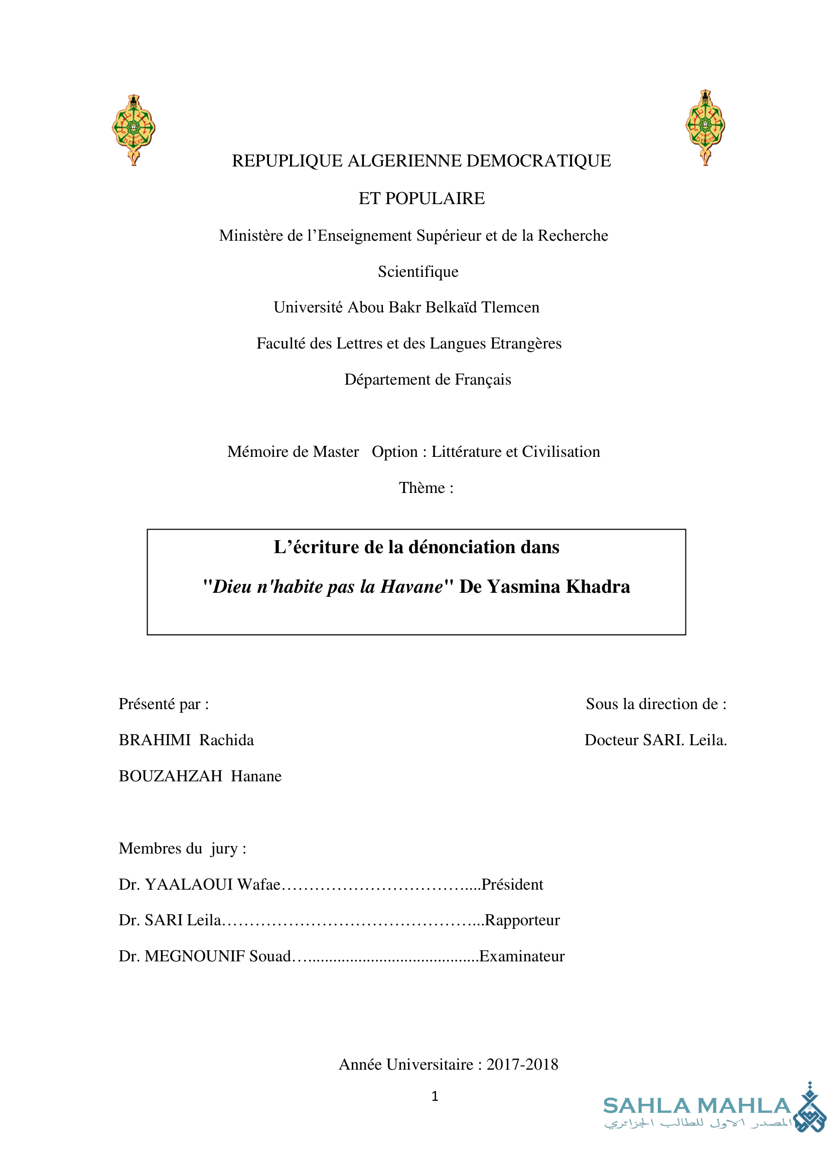 L'écriture de la dénonciation dans 