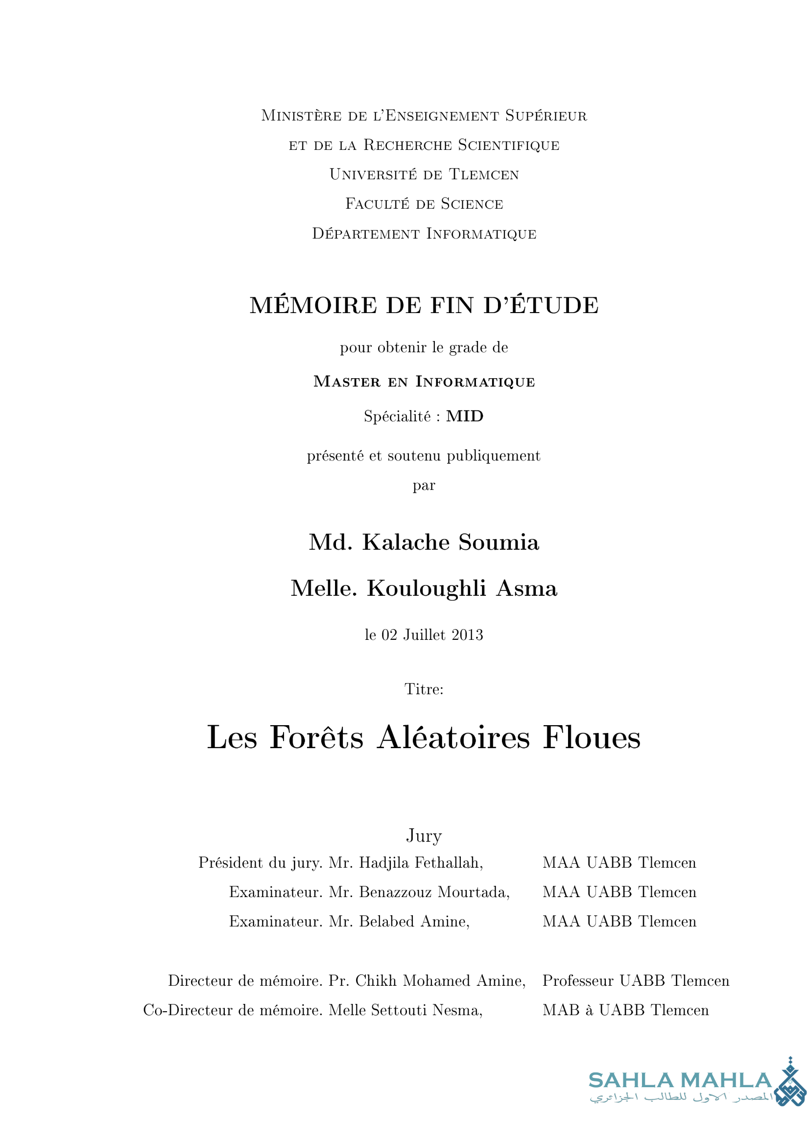 Les Forêts Aléatoires Floues