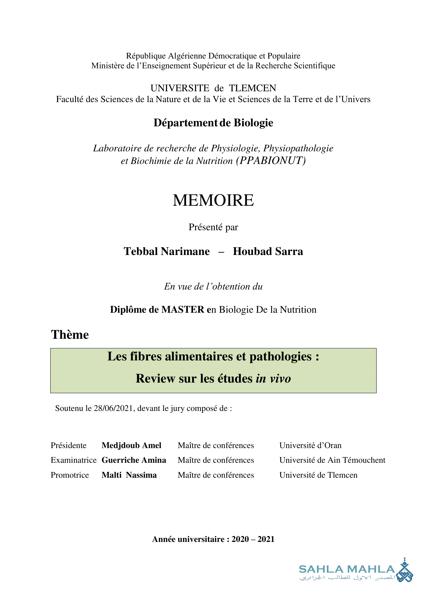 Les fibres alimentaires et pathologies : Review sur les études in vivo