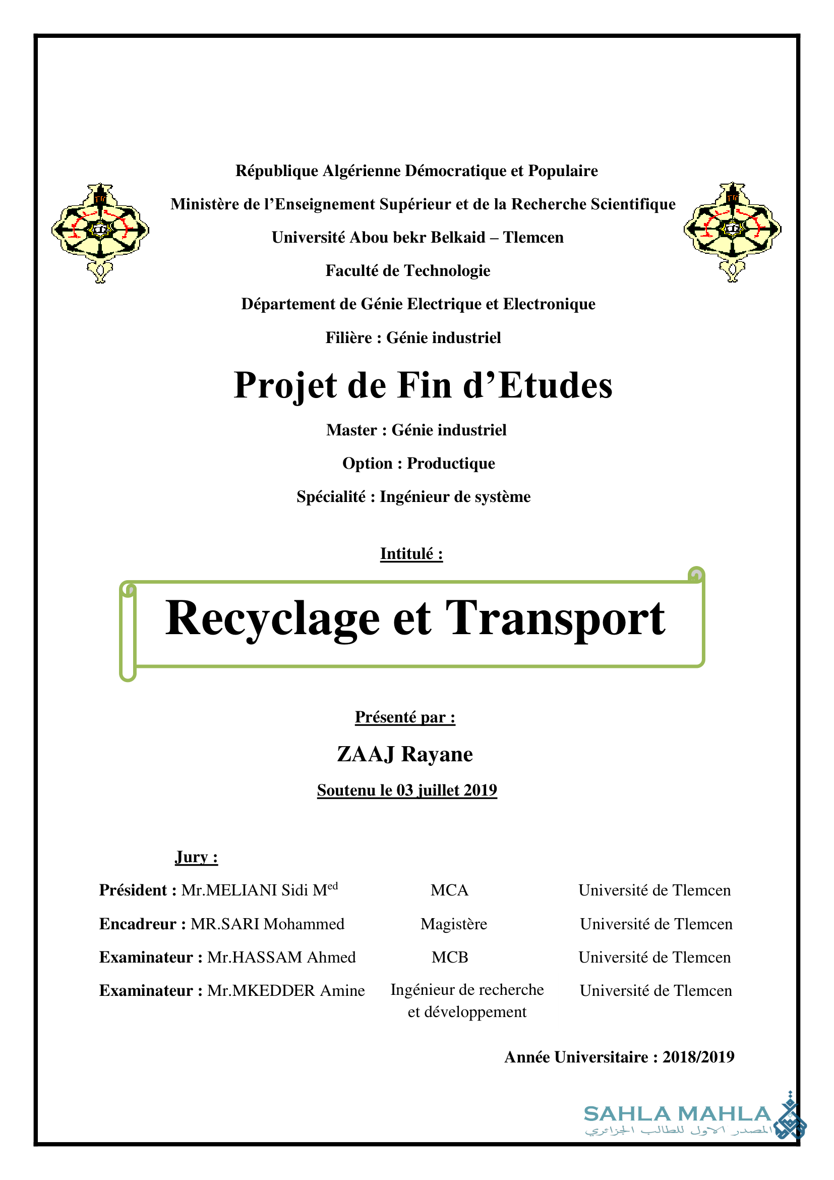 Recyclage et Transport