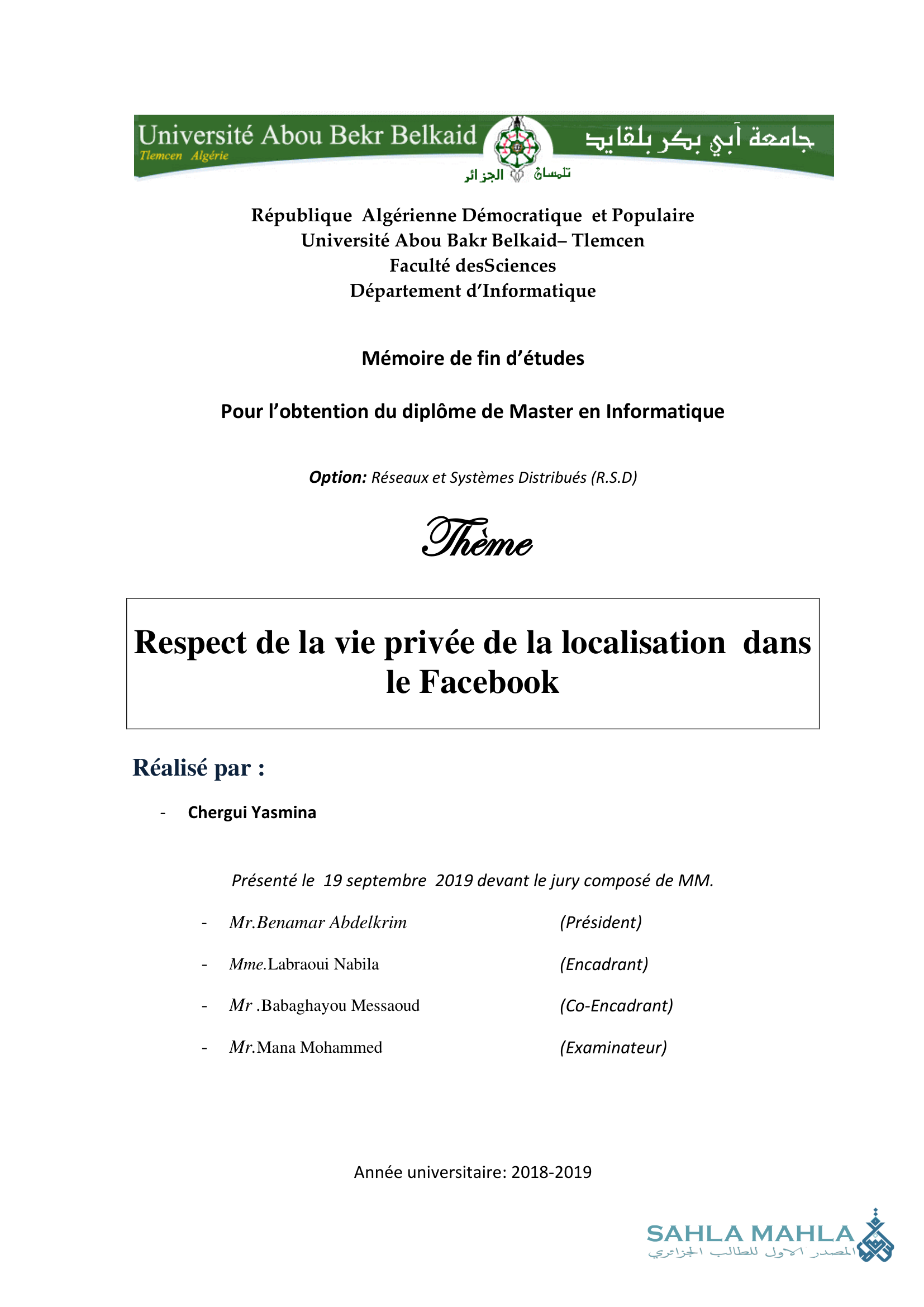 Respect de la vie privée de la localisation dans le Facebook