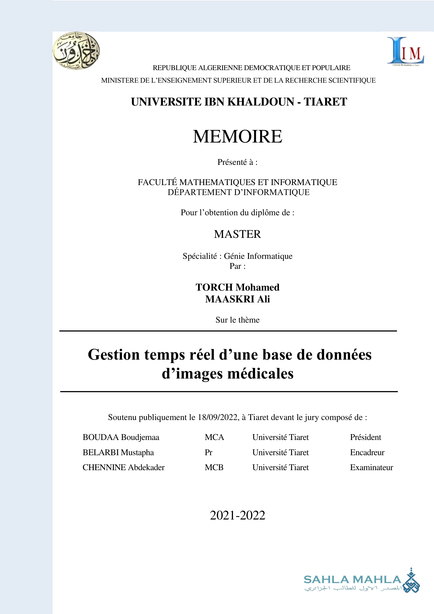 TIM Gestion temps réel d'une base de données d'images médicales