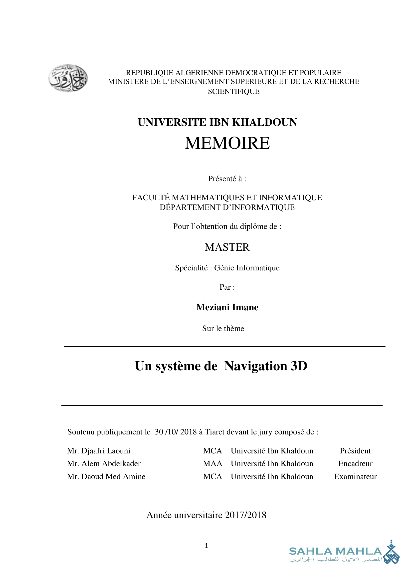 Un système de Navigation 3D