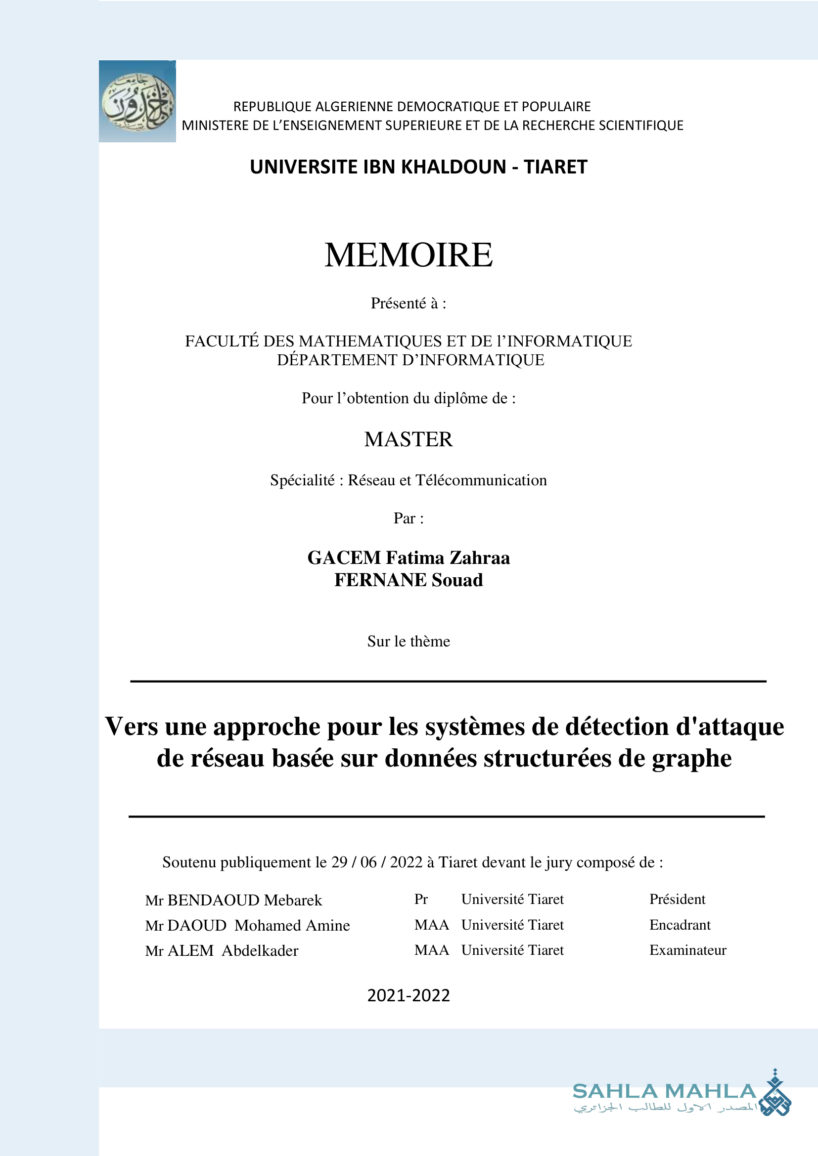 Vers une approche pour les systèmes de détection d'attaque de réseau basée sur données structurées de graphe